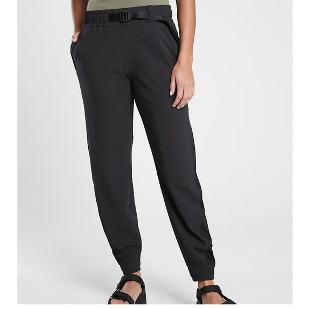Athleta Quest‎ Jogger Pants Lightweight Black Activewear Buckle Size 6T Outdorrs